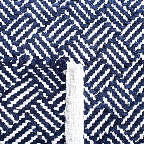 SAFAVIEH Boston Collection 6' x 9' Navy BOS680D Handmade Flatweave Cotton Area Rug