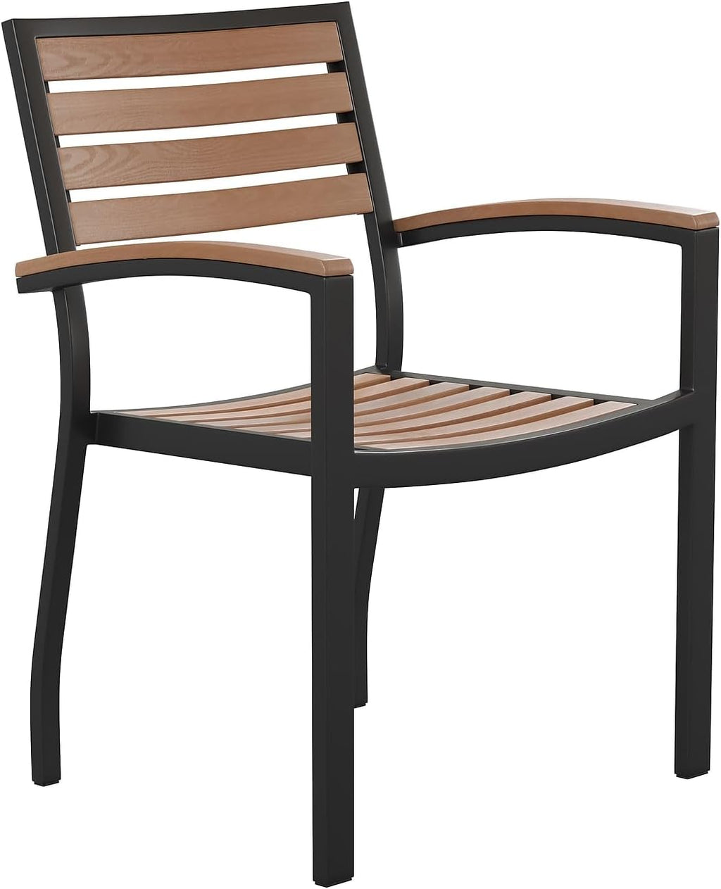Flash Furniture Commercial Aluminum Stackable Side Chair, Black, 4-Pack
