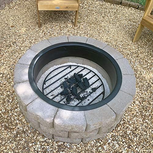 Sunnydaze Elevated Fire Pit Grate for Wood, Metal, 24” Dia, Round, Black