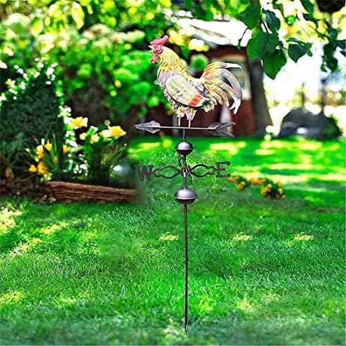 48 in. Metal Weather Vane for Garden Decor Farmhouse Decorative with Rooster Ornament Wind Vane Weathervanes