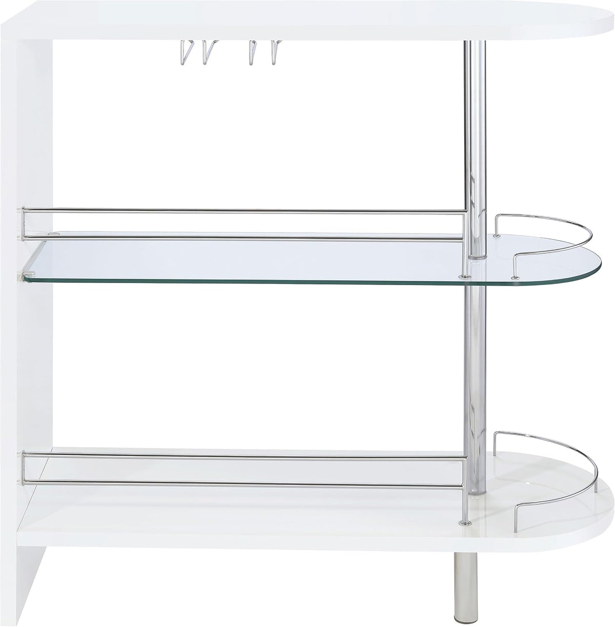 COASTER 2-holder Bar Table, Glossy White/Clear