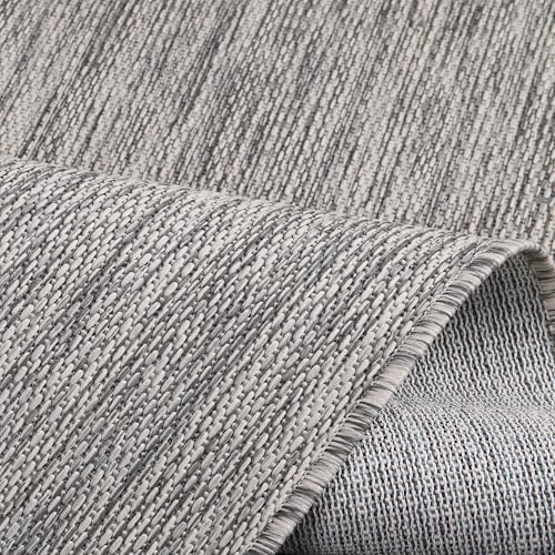 Outdoor Rug 8x10 Gray Washable Outside Rugs for Patios Porches Solid Modern Waterproof Durable Non-Shedding, Easy-to Clean Deck Balcony Indoor Outdoor Carpet (8 x 10 Gray)