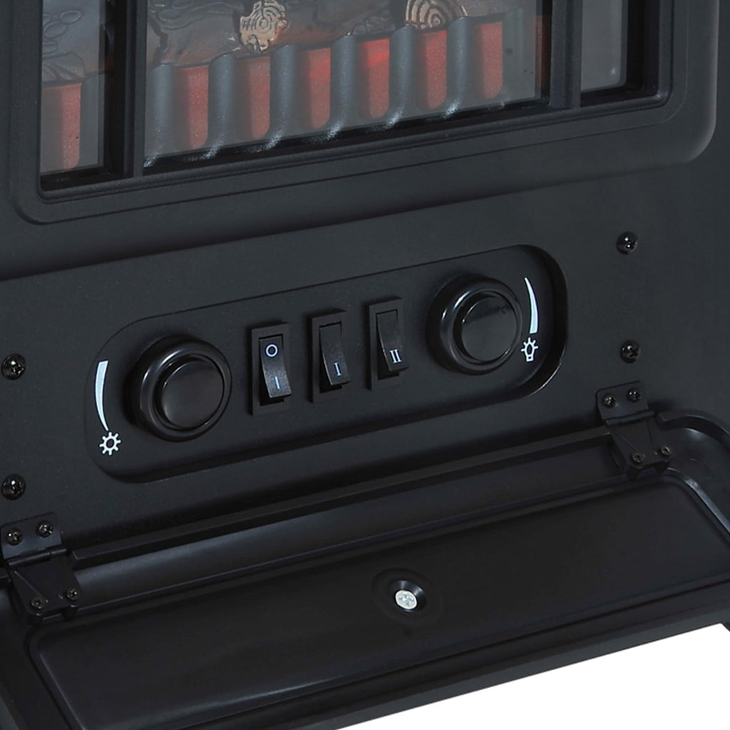 HOMCOM 22" Electric Fireplace Heater Stove 725W/1450W Black