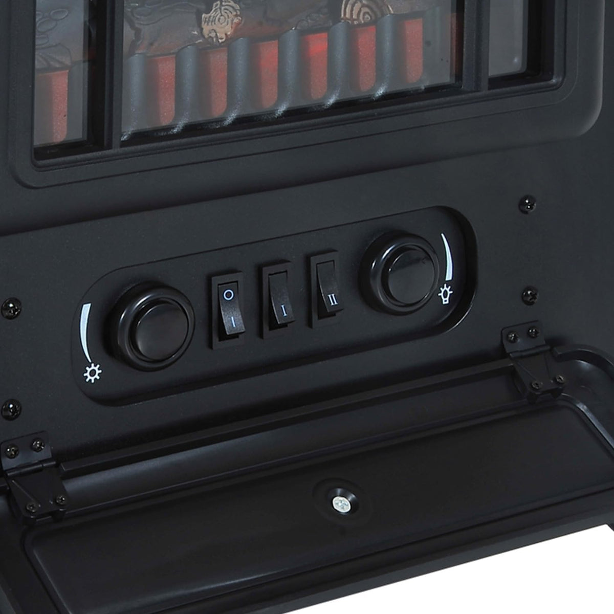 HOMCOM 22" Electric Fireplace Heater Stove 725W/1450W Black