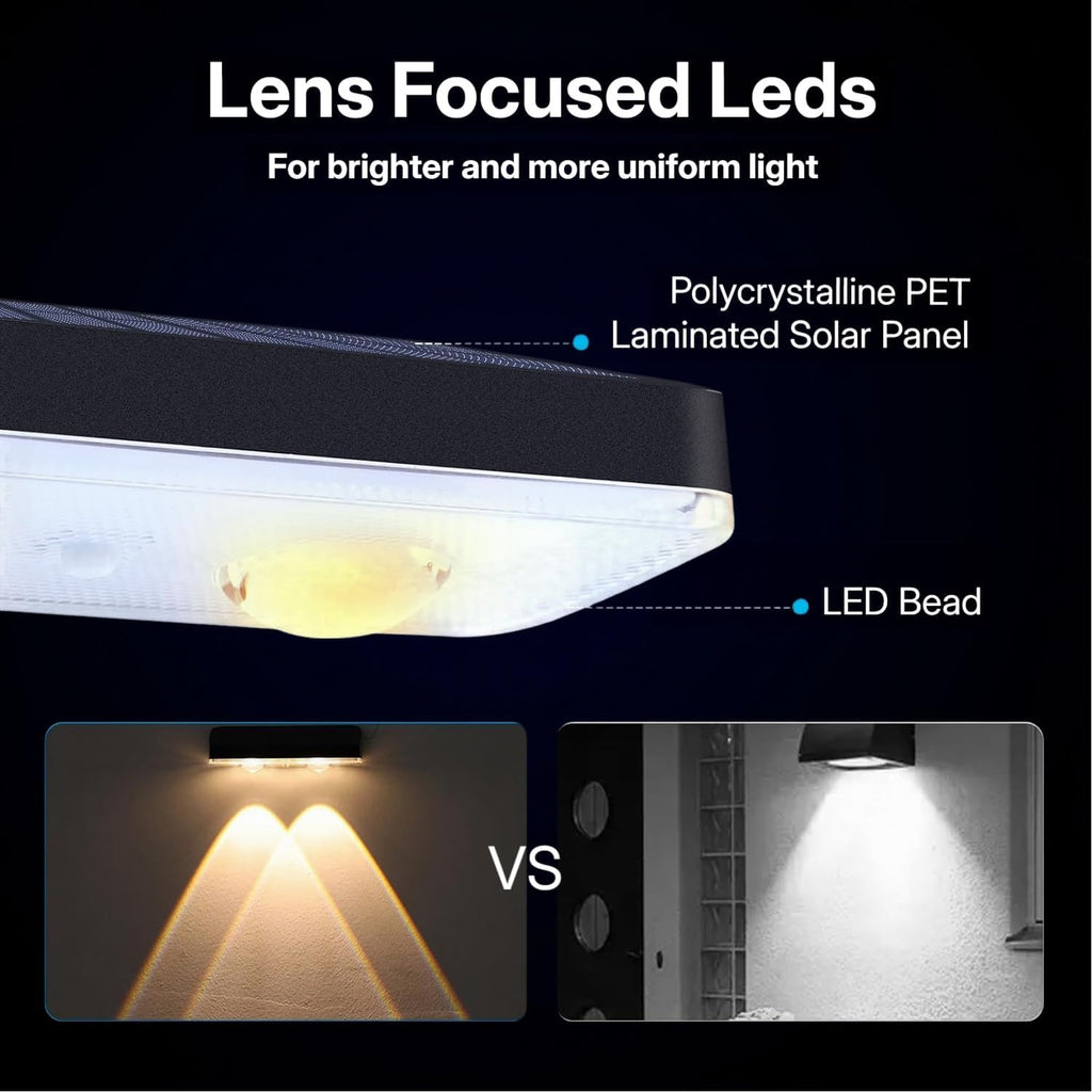 Solar Lights Outdoor for Fence, Wall, Step, Deck, Railing, Porch, Address