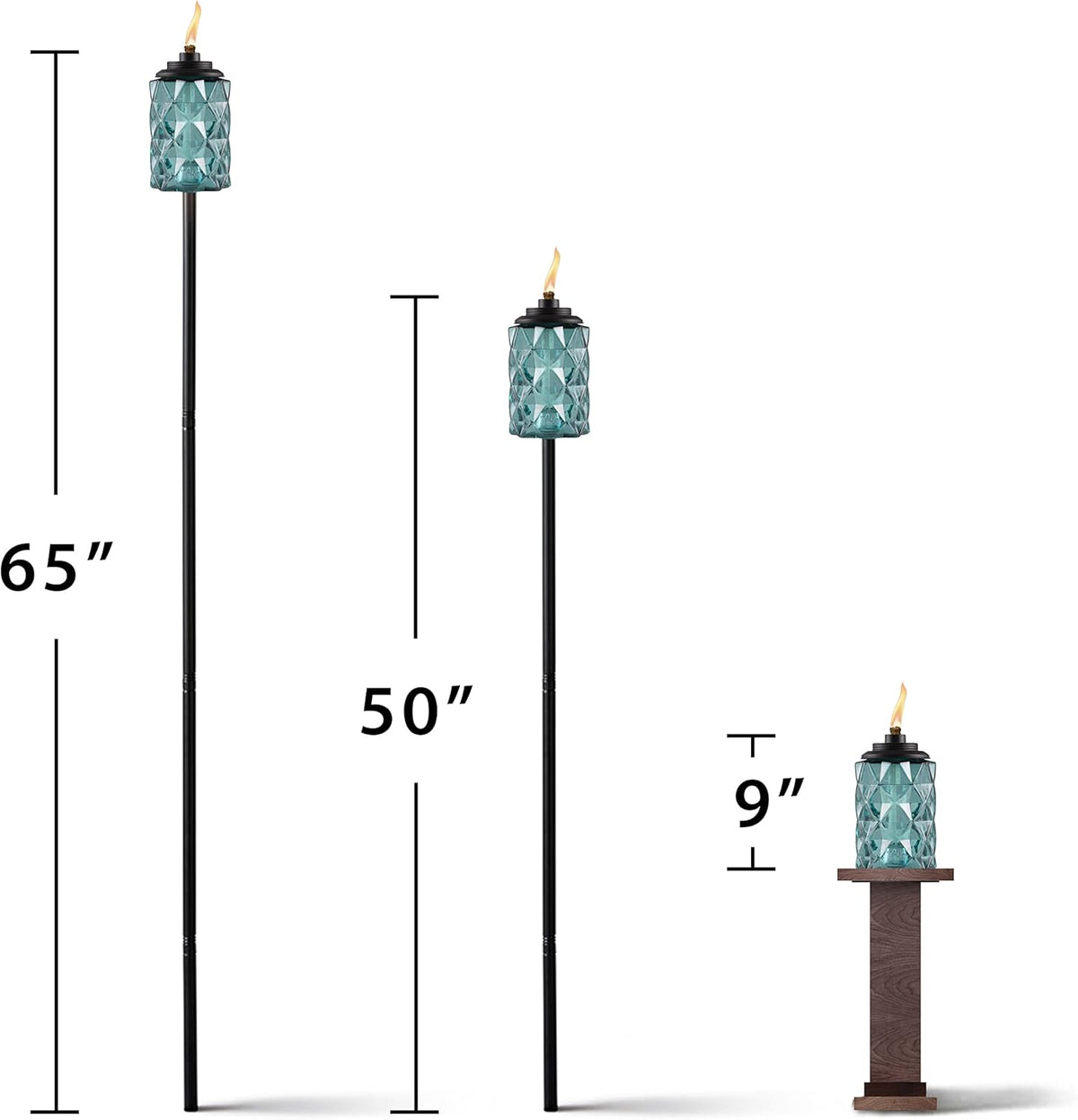 TIKI Topaz Outdoor Torches 2 Pack Weather-Resistant Backyard Patio Décor