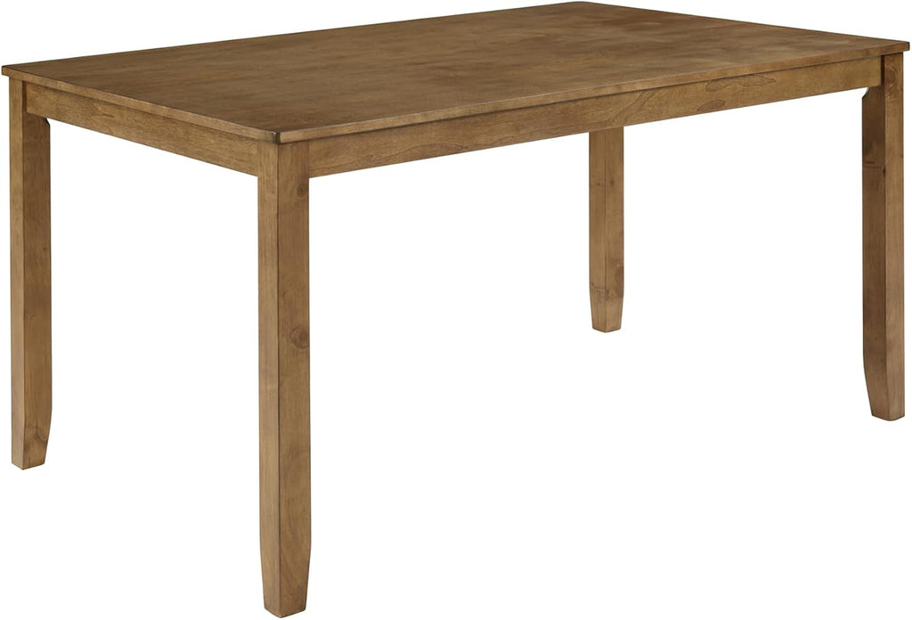 Merax 6-Piece Wood Kitchen Dining Table Set, 58.5" Rectangular Table with 4 Upholstered Chairs & 1 Bench, Rubberwood Legs Modern Elegant Farmhouse for Kitchen Room, Oak
