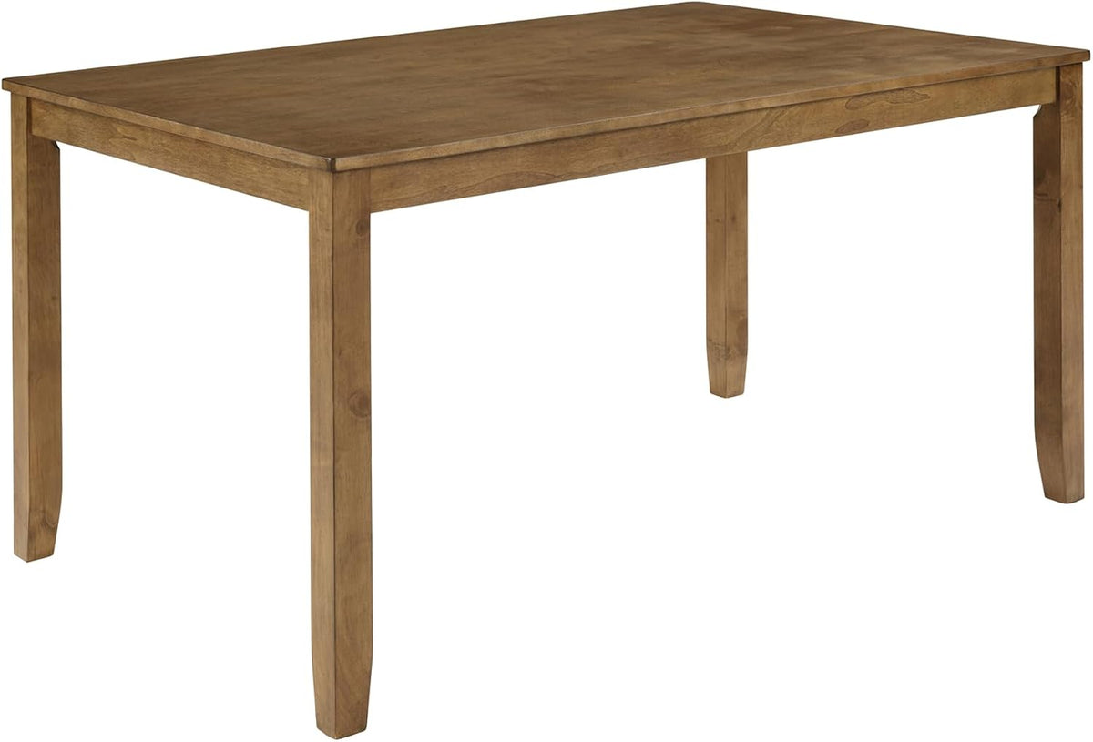 Merax 6-Piece Wood Kitchen Dining Table Set, 58.5" Rectangular Table with 4 Upholstered Chairs & 1 Bench, Rubberwood Legs Modern Elegant Farmhouse for Kitchen Room, Oak