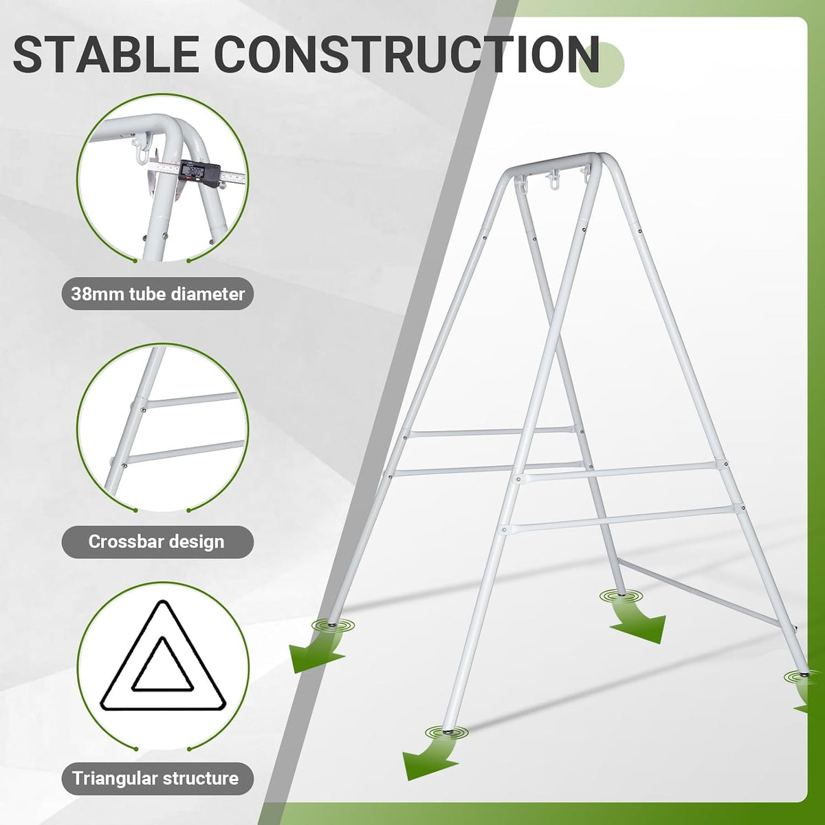 Outvita Metal A-Frame Hammock Chair Stand with 3 Hanging Holes