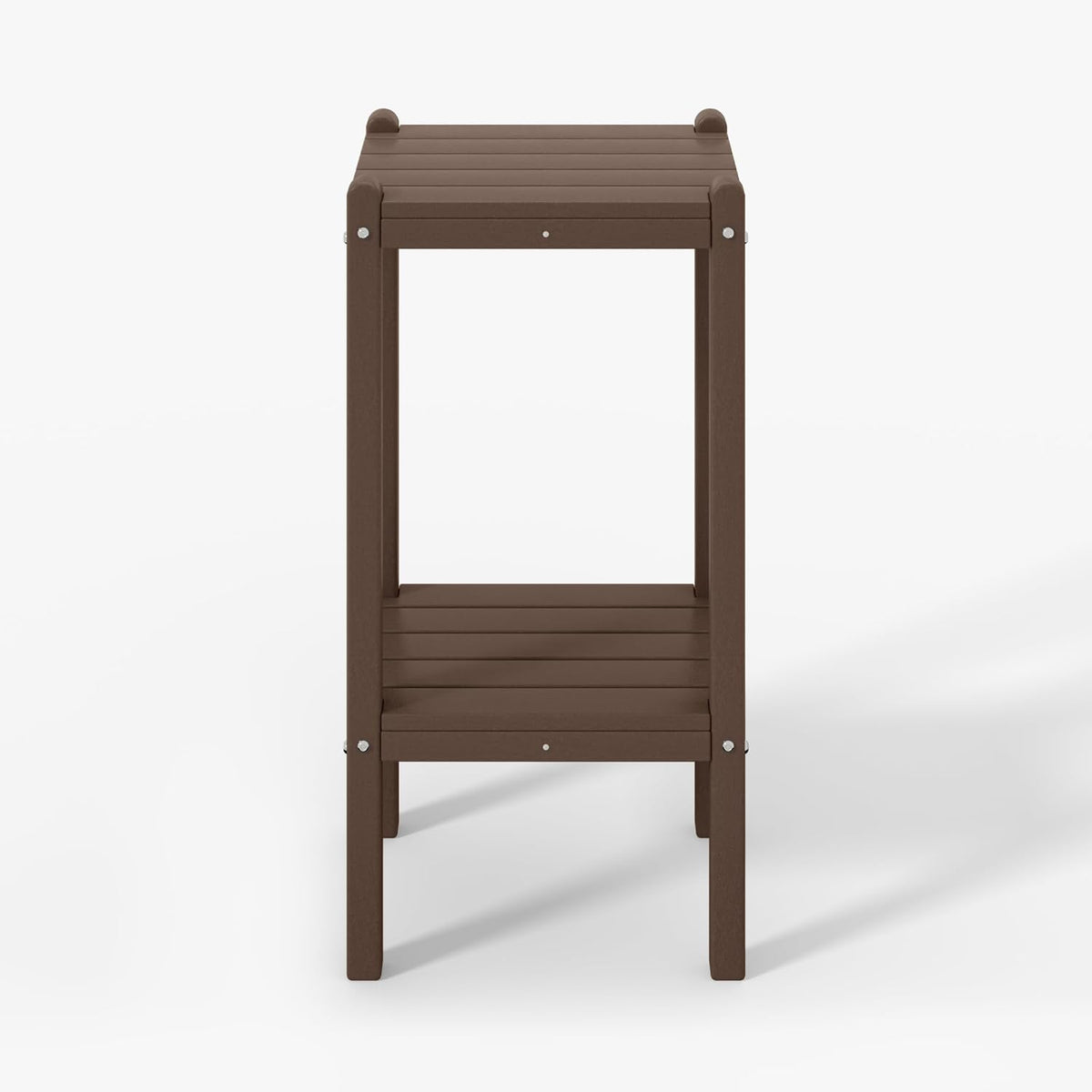 WestinTrends Malibu 36" Outdoor Adirondack HDPE 2-Tier Patio Side Table, Dark Brown