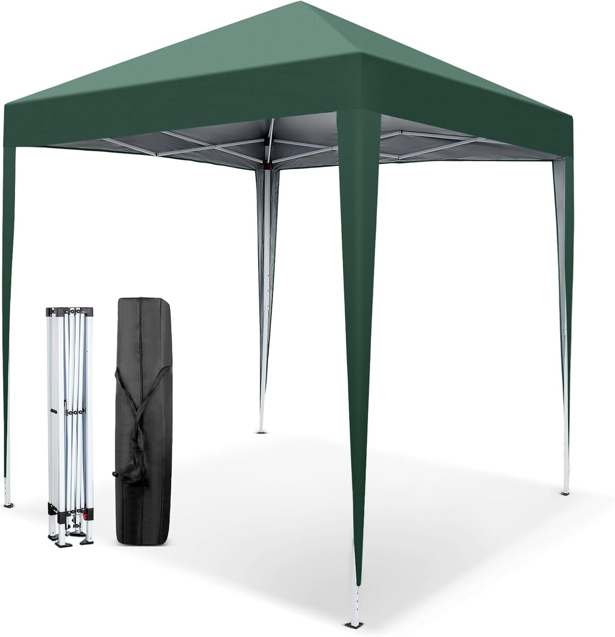VINGLI 6.5x6.5 Pop Up Canopy Tent, Outdoor Tent Canopies Foldable Portable Canopies for Camping, Patio, Parties, EZ Up Gazebo Canopy with Carry Bag (Green)
