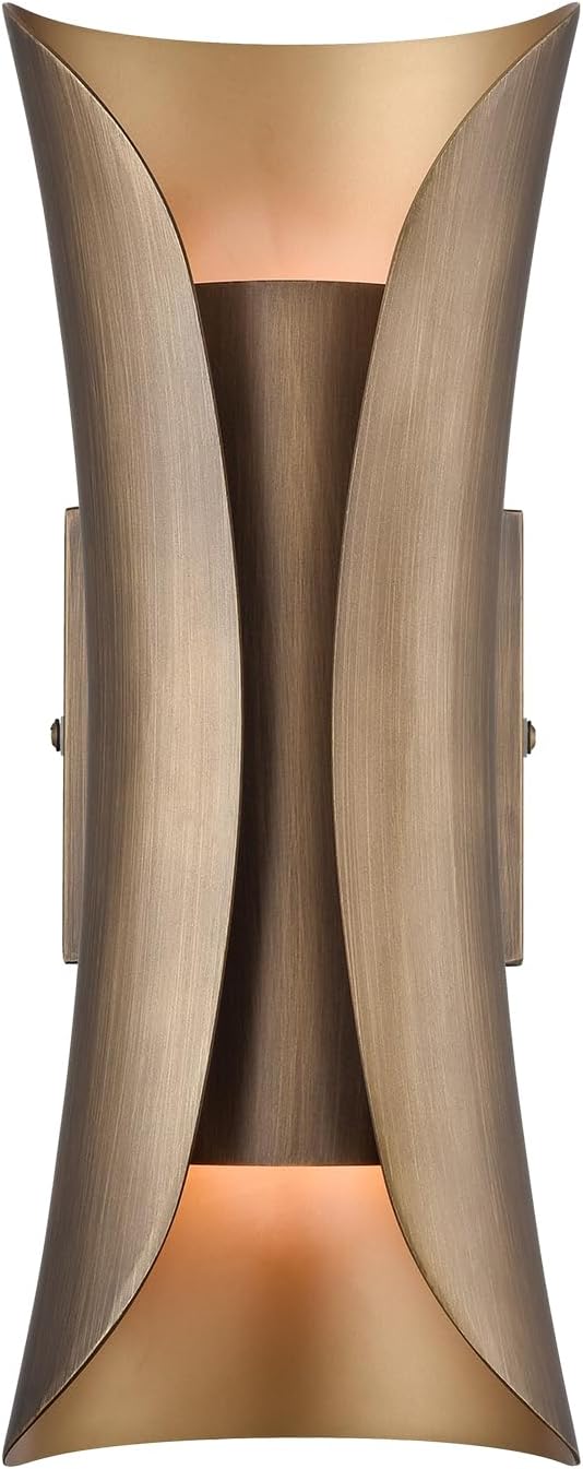 CLAXY Mid-Century Wall Sconce 2-Light Brushed Brass Bedroom Wall Light