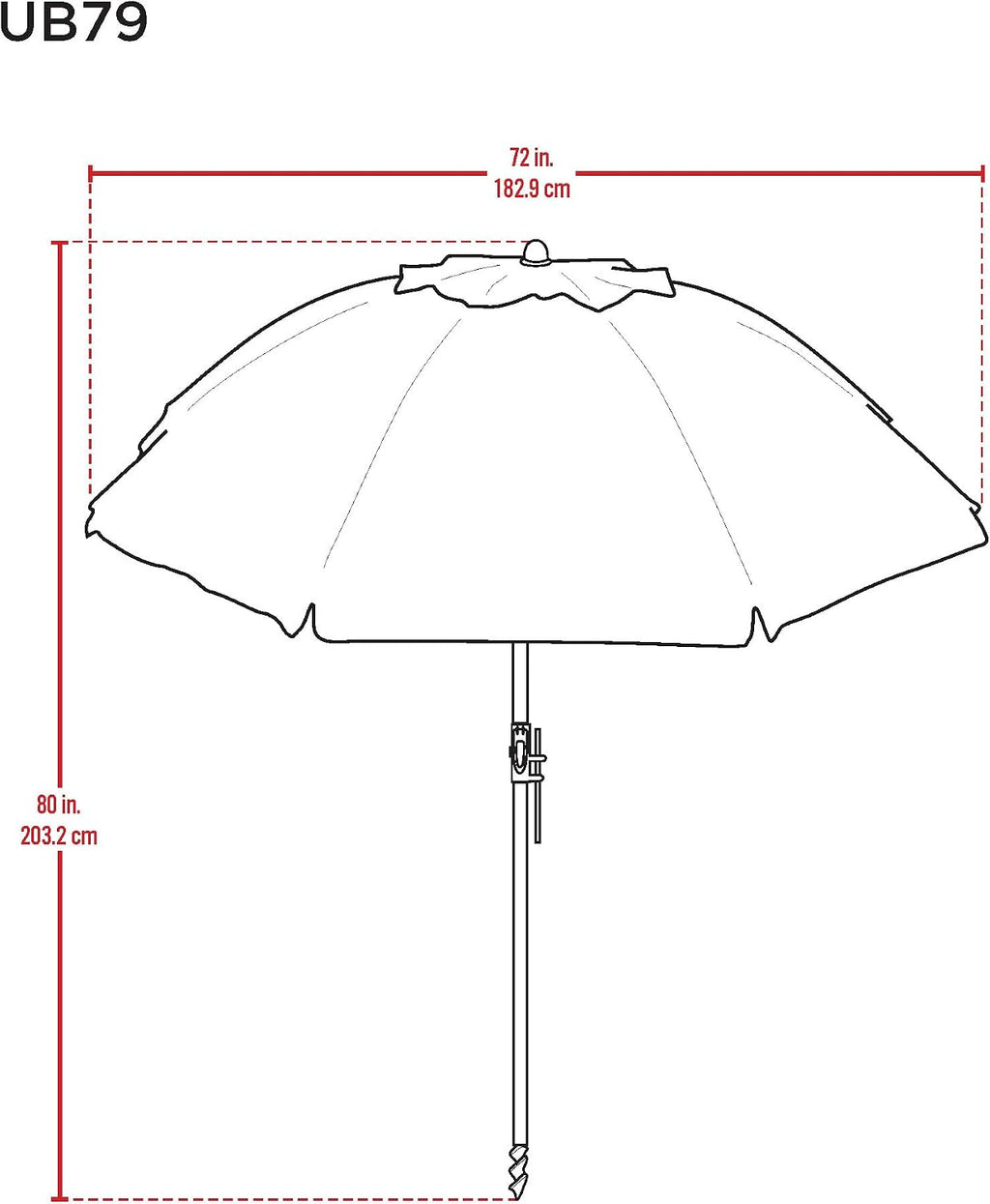 Tommy Bahama Tilt Beach Umbrella, 6 ft Canopy