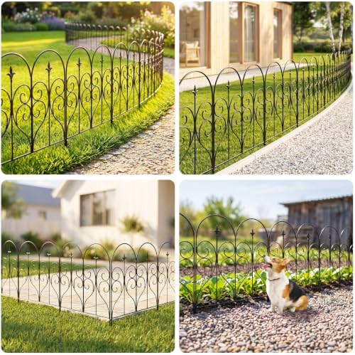 Thealyn Garden Fence 32" x 10ft, 5 Panels, No Digging Metal Barrier