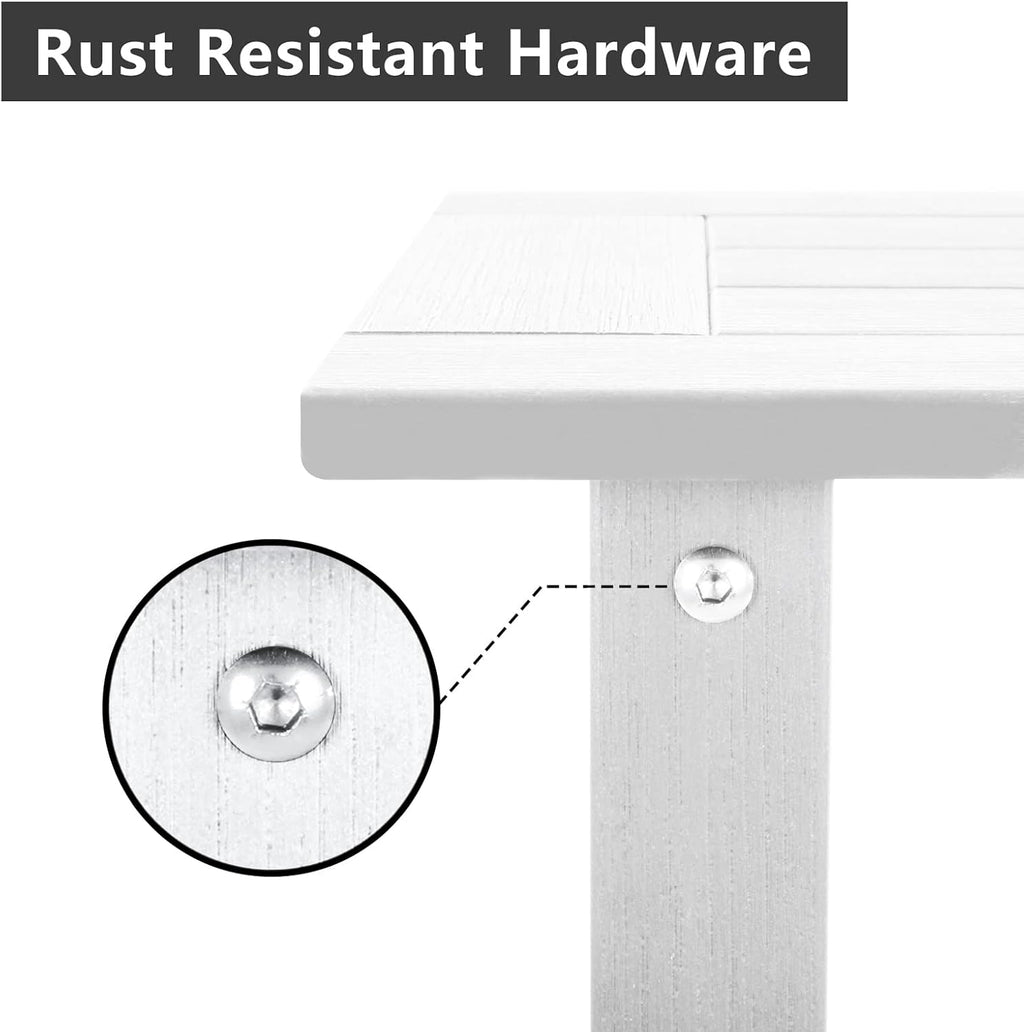 meluvici double adirondack outdoor side table weather resistant, side view