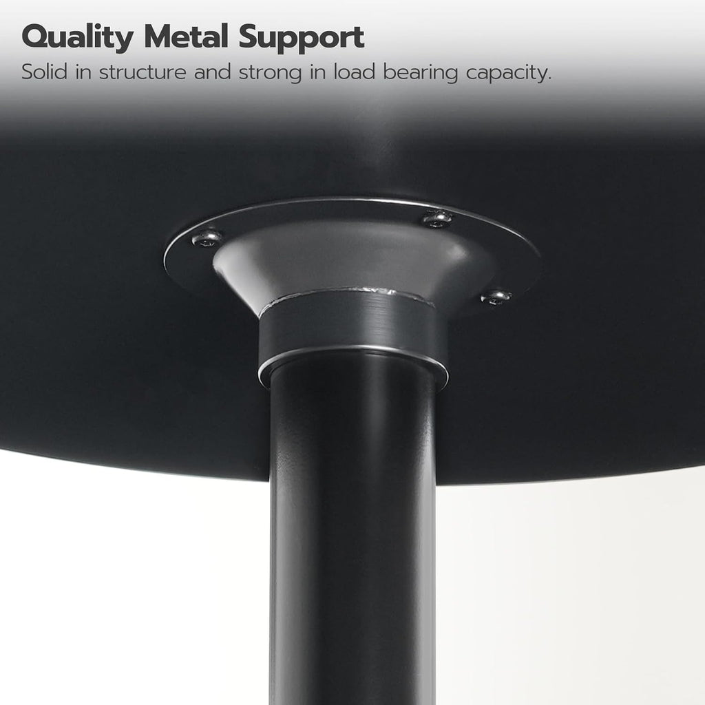 HOOBRO Round Bar Table, 35" Tall Pub Table, with Non-Slip Base for Narrow Space, Bar Height Table for Kitchen, Easy to Assemble, Black BB57BT01