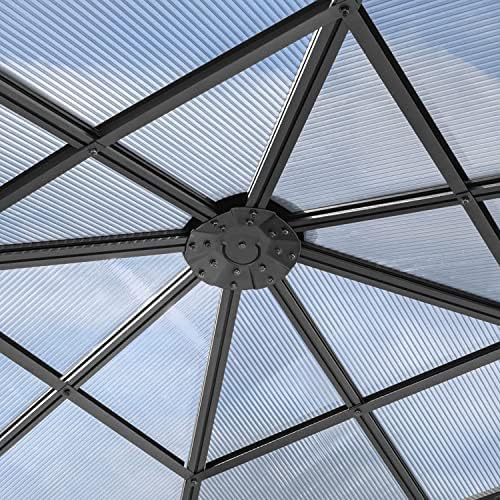 TOOLPORT 10x10 ft Hardtop Gazebo Polycarbonate Roof