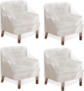 Tudomro 8 Pcs Outdoor Clear Plastic Chair Covers Waterproof Dust Proof