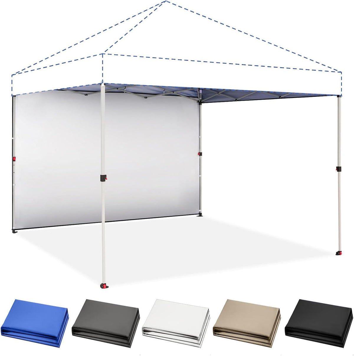 CROWN SHADES Sidewall Only for 10x10 Pop up Canopy Tent (1pc, Black)
