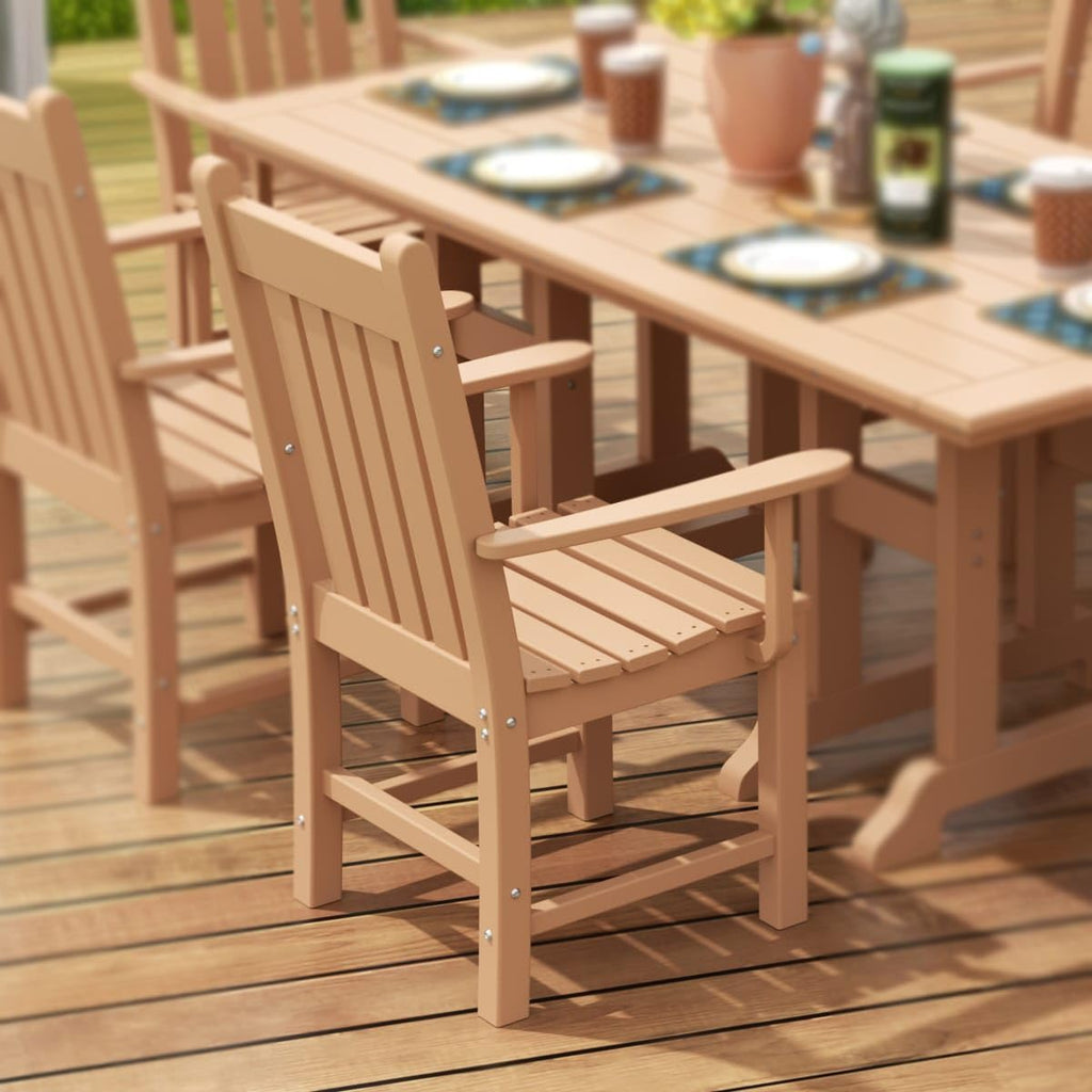 westintrends malibu classic outdoor dining chairs with arms, close-up detail