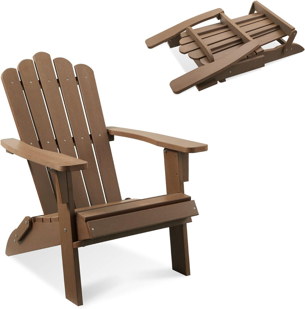 Folding Adirondack Chair, Poly Lumber Fire Pit Chairs, Brown