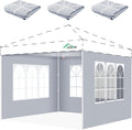 ACEPIC 10x10 Church Window Sidewalls for Canopy,Gray(3PCS No Frame or Top)