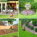 12 Panel No Dig Decorative Garden Fence 30" H x 22.72'L for Dogs Outdoor