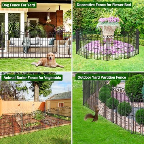 12 Panel No Dig Decorative Garden Fence 30" H x 22.72'L for Dogs Outdoor