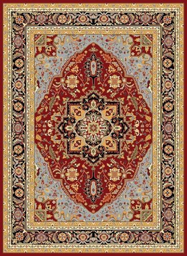 SAFAVIEH Lyndhurst Collection X-Large Area Rug - 12' x 18', Red & Black, Traditional Oriental Design, Non-Shedding & Easy Care, Ideal for High Traffic Areas in Living Room, Bedroom (LNH330B)