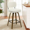 Bekrvio 26" Swivel Counter Height Single Bar Stool with Back,Cream White