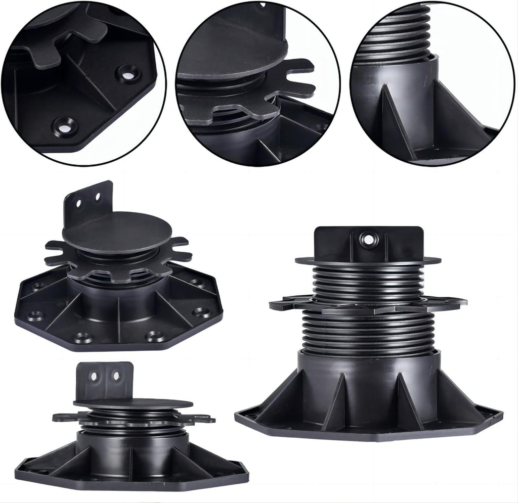 adjustable deck support pedestal - base support for, close-up detail