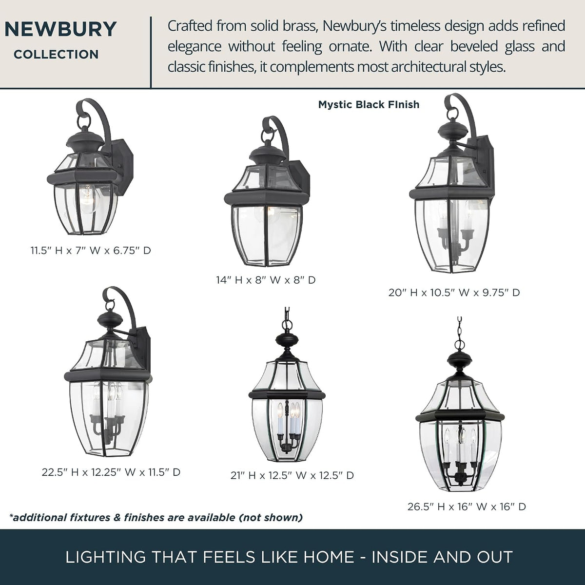 Quoizel Newbury 12" Outdoor Wall Lantern, Mystic Black