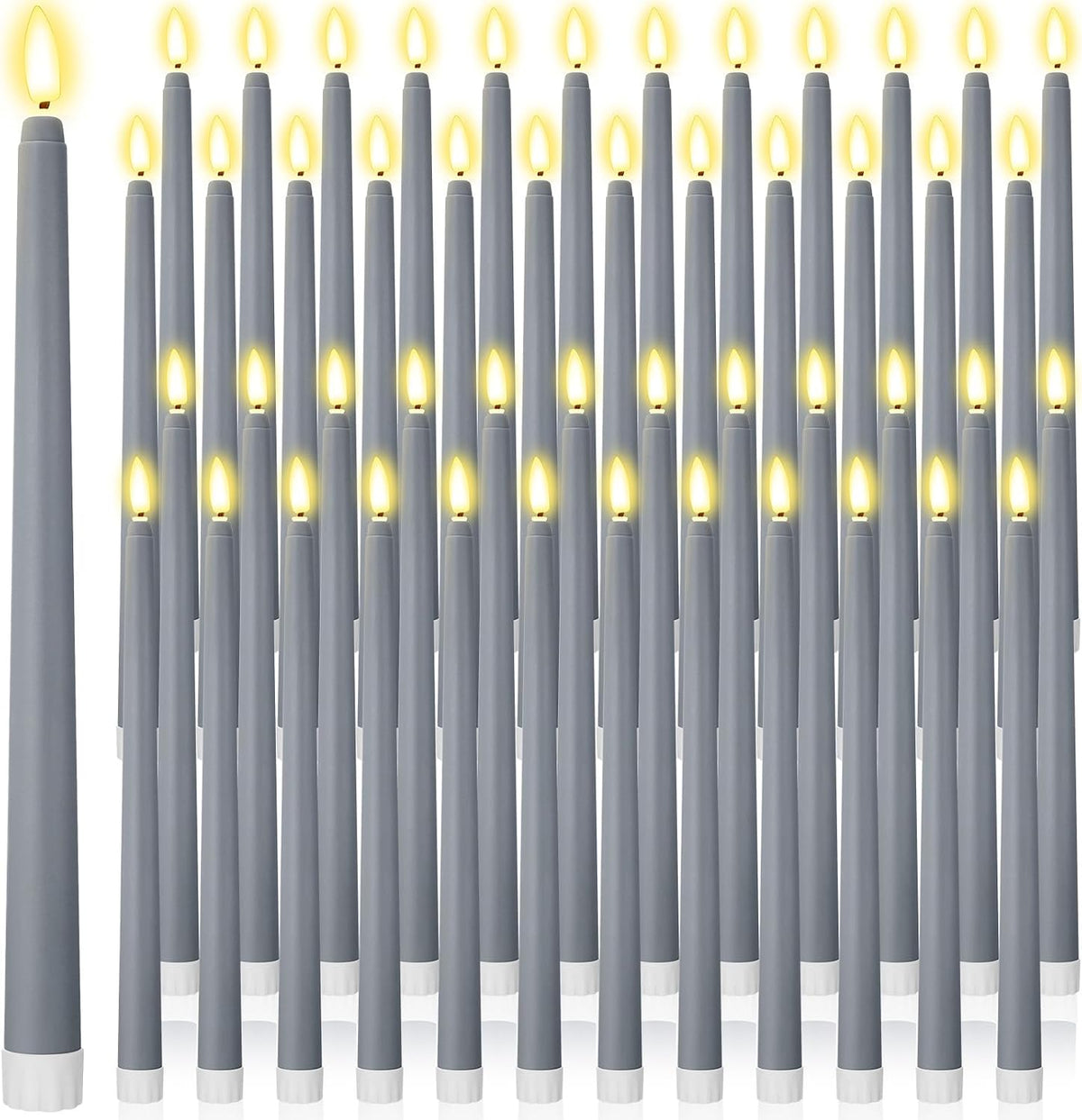 Handepo 48 Pack Flameless LED Taper Candles Battery Operated, Dusty Blue