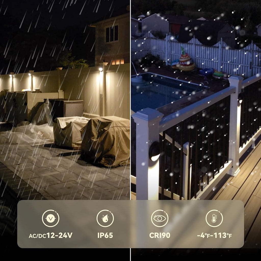 leonlite 6-pack 5cct 3.74inch low voltage led deck, package contents
