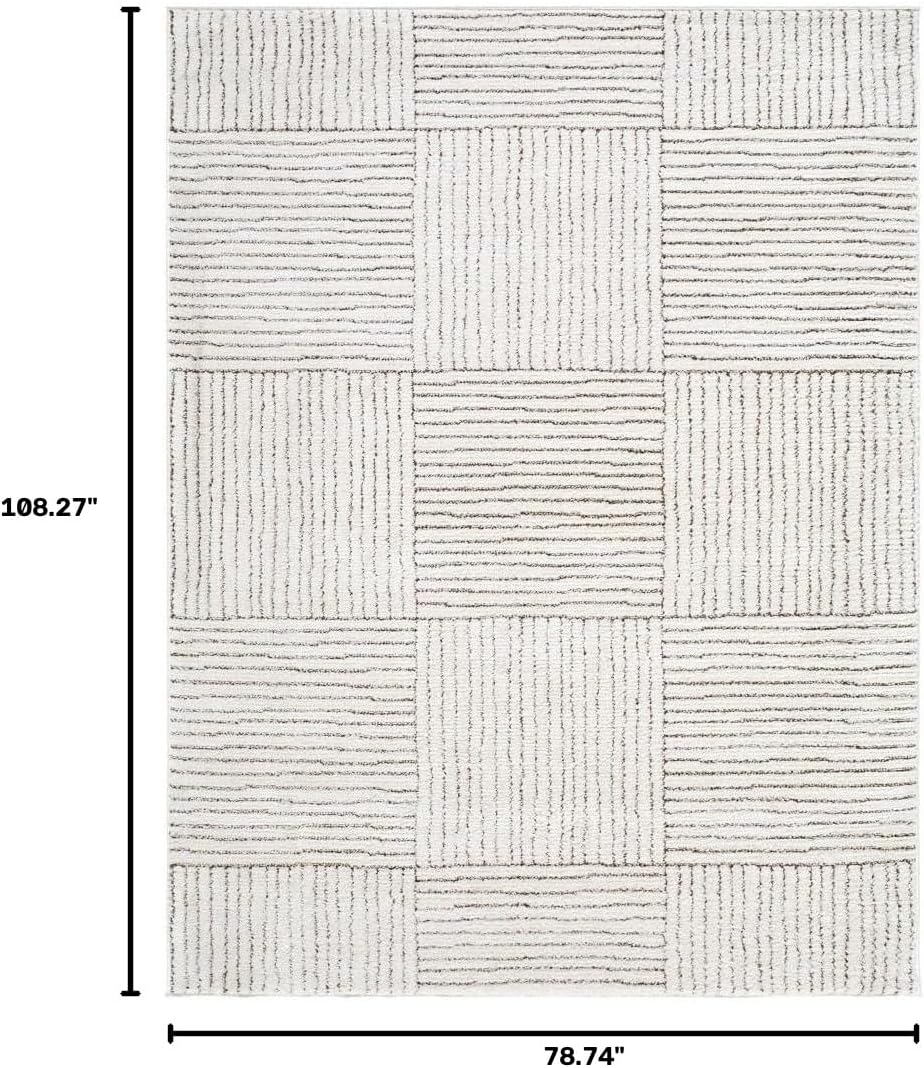 Livabliss x Galey Alix Architect II Modern Geometric Area Rug, 6'7" x 9' (7' x 9'), Brown