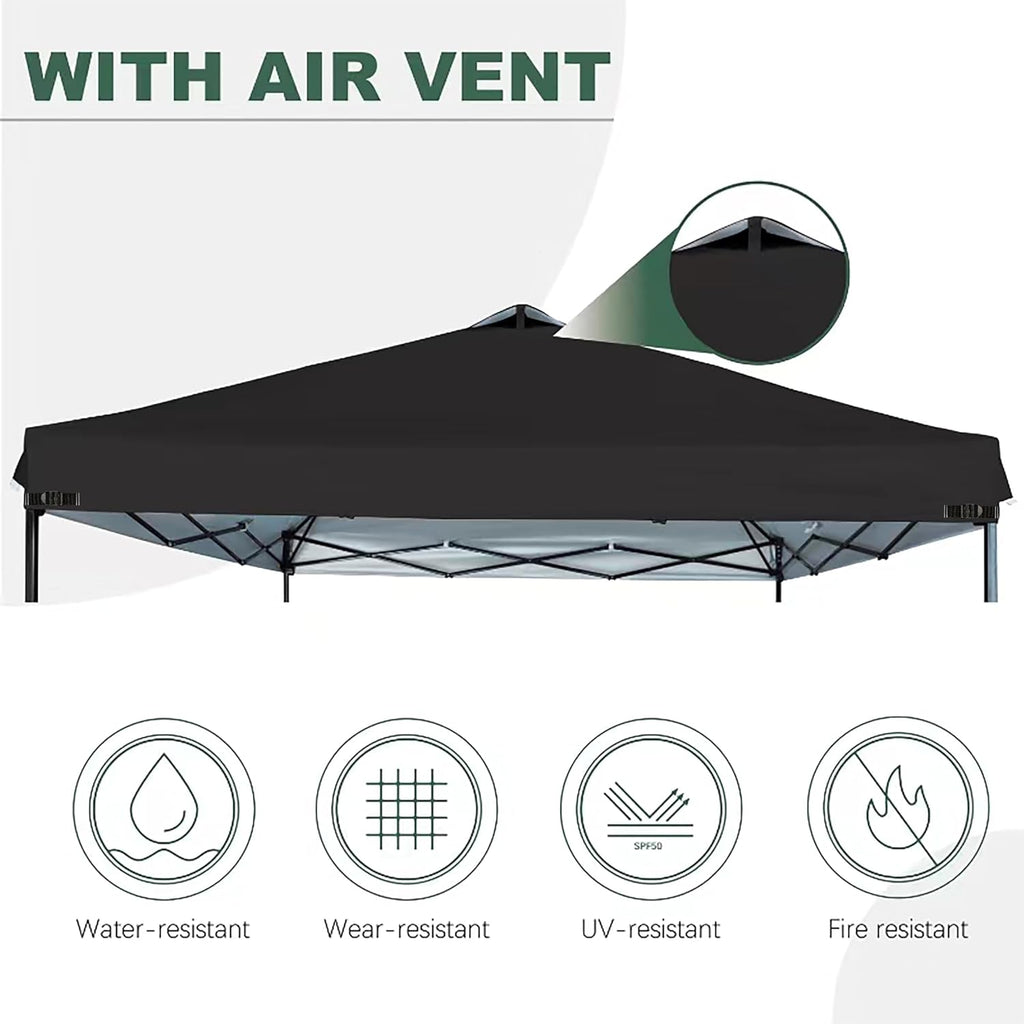 canopy replacement top for most 8x8ft straight leg, side view