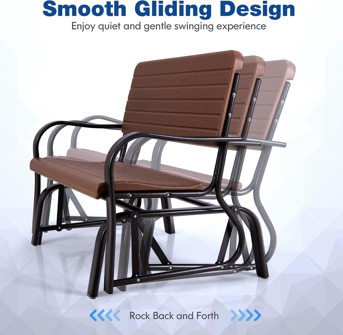 GIANTEX Outdoor Gliders for Outside Patio, Porch Glider w/Steel Frame
