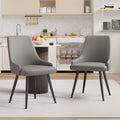 Faux Leather Chairs Set of 6, Waterproof Padded Seat,Grey