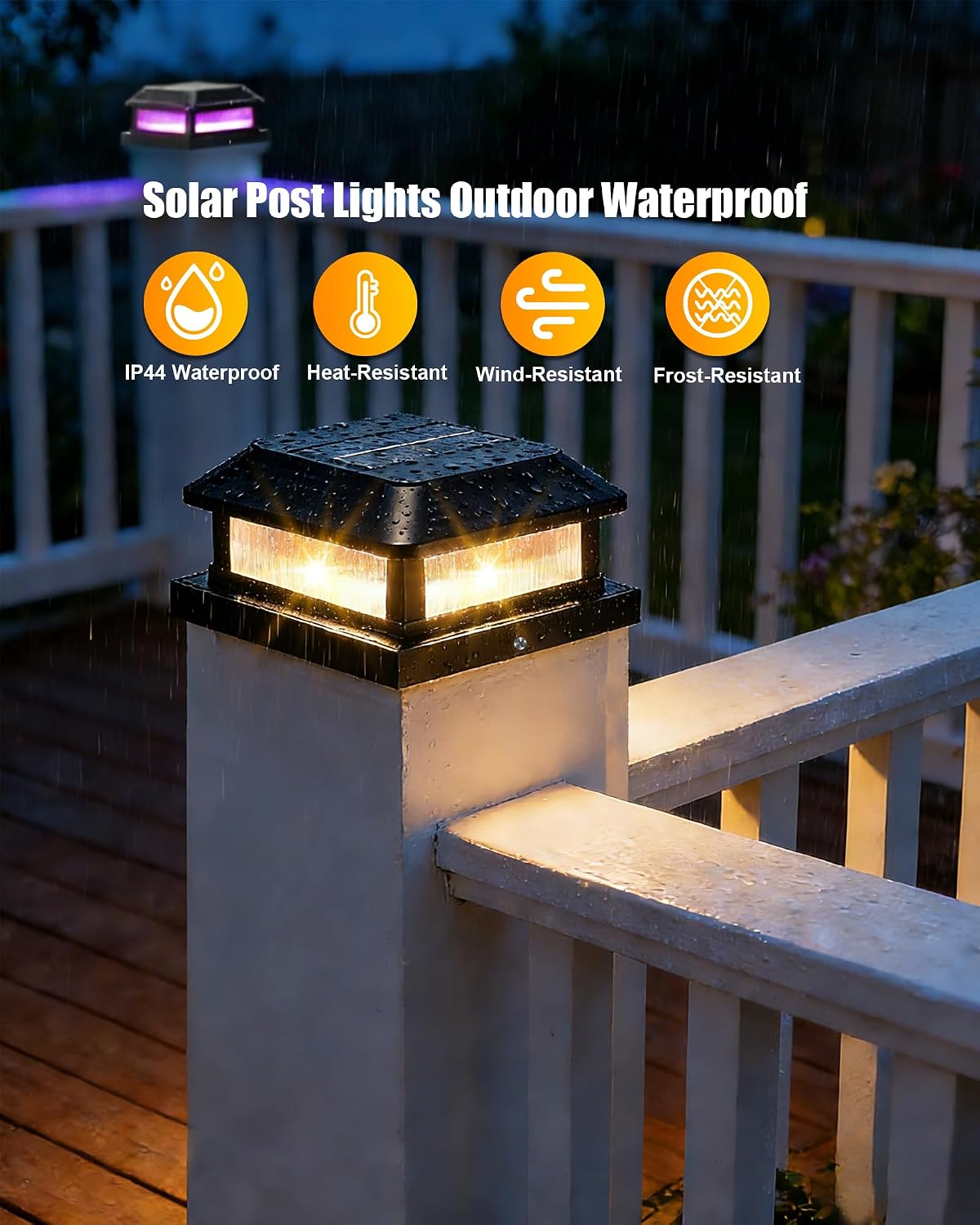 solar post cap lights, fits 5x5 4.5x4.5 4x4 on a desk or shelf