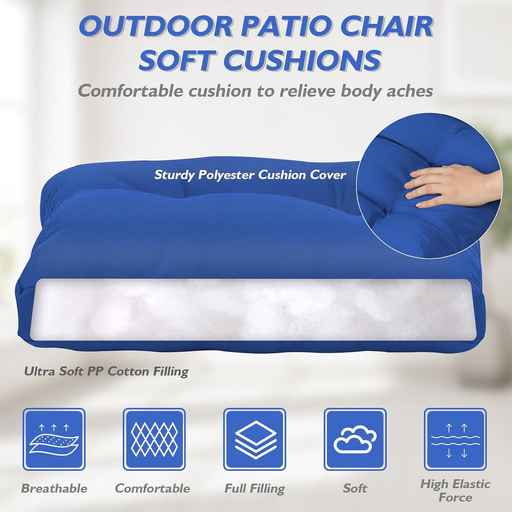 adirondack chair cushion with tie, rocking chair cushion, side view
