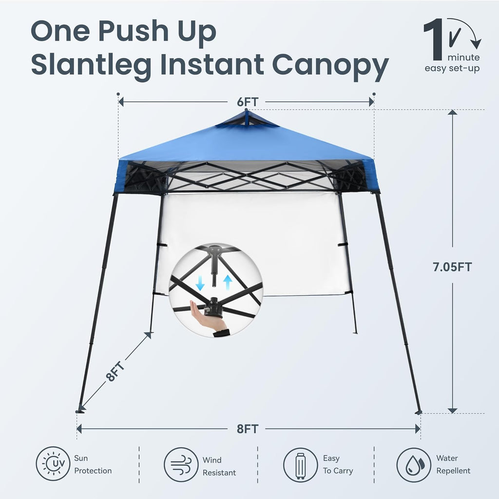 PHI VILLA 8x8ft Pop Up Canopy Tent Instant Portable Shelter