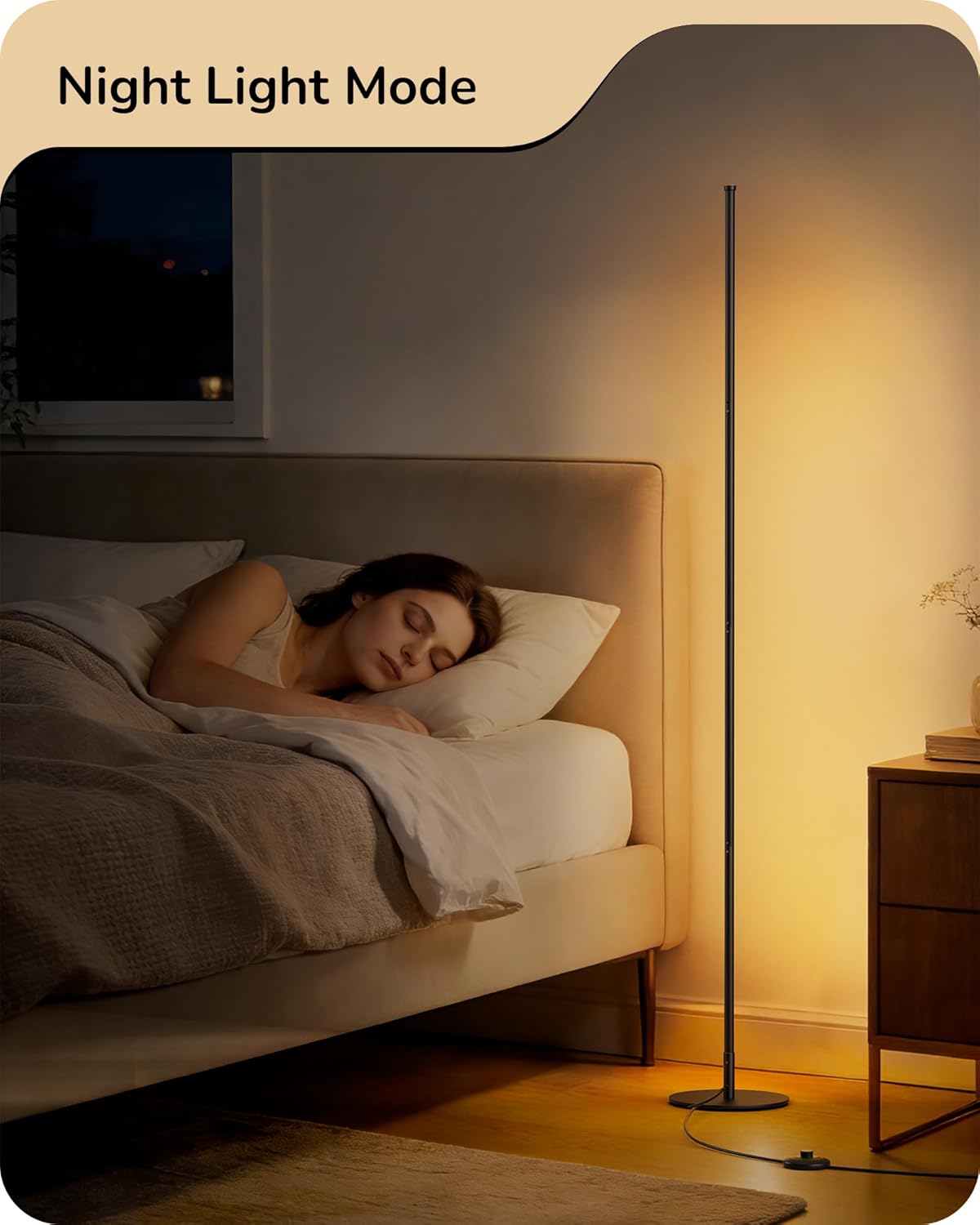 EDISHINE 59.8" Floor Lamp with Remote & 3 Height Settings, Dimmable & 3CCT