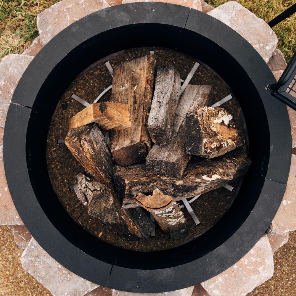 Ash & Ember 40" Wagon Wheel Fire Pit Grate, High Efficiency & Sm...
