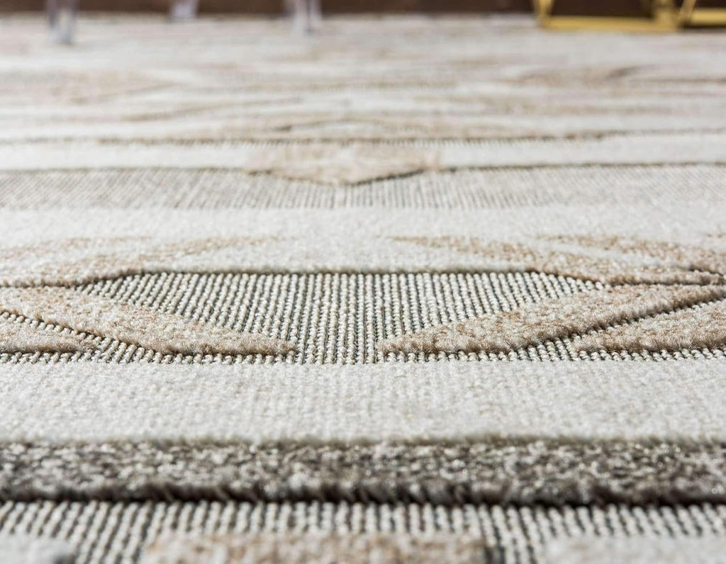 Unique Loom Outdoor Modern Collection Area Rug - Albuquerque (5' x 8' Rectangle, Beige/ Brown)