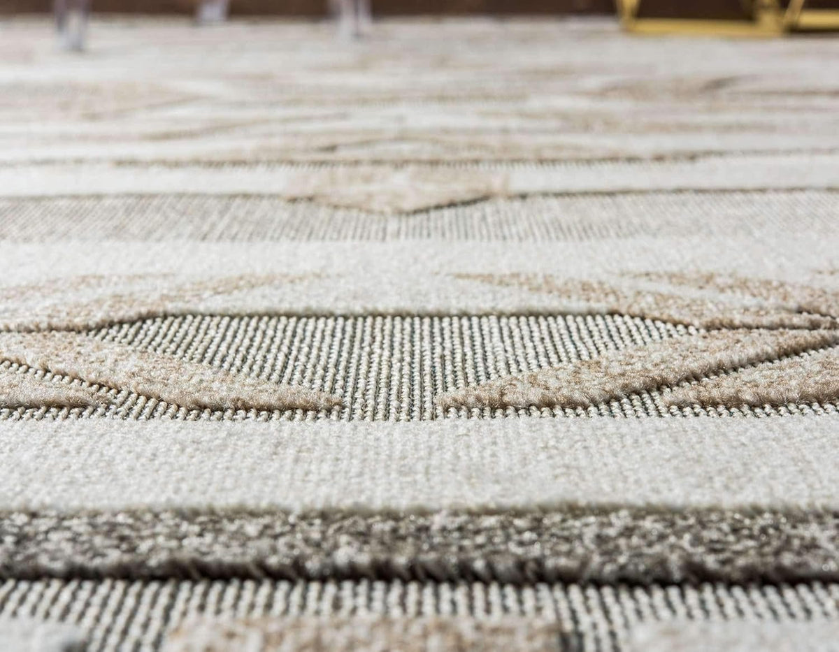 Unique Loom Outdoor Modern Collection Area Rug - Albuquerque (5' x 8' Rectangle, Beige/ Brown)