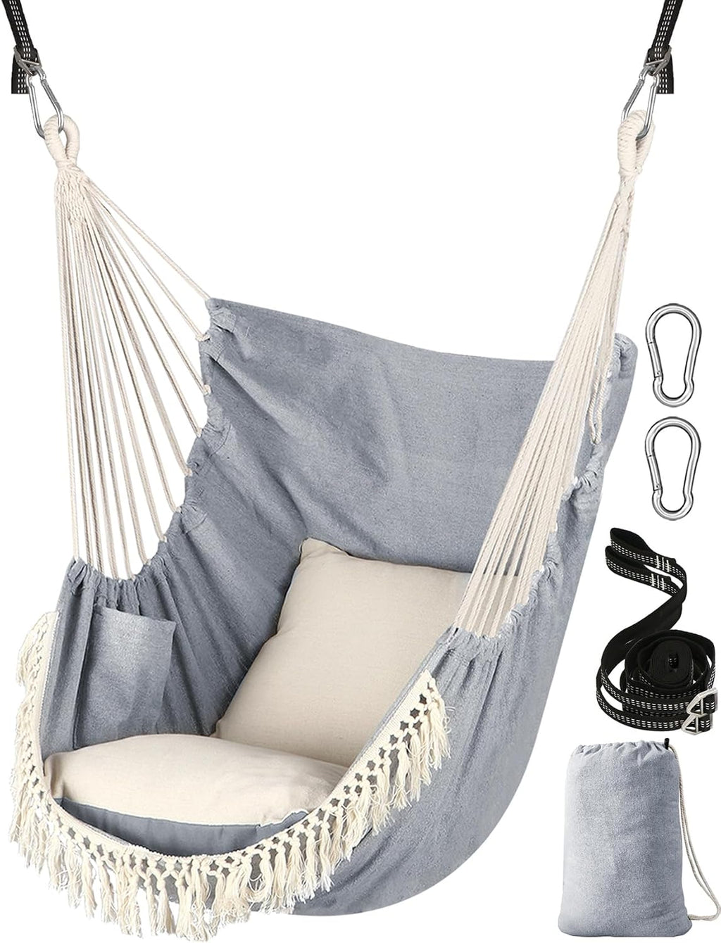 Chihee Hammock Chair with Strong Webbing Straps Hooks Suspension 2 Cushions