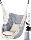 Chihee Hammock Chair with Strong Webbing Straps Hooks Suspension 2 Cushions