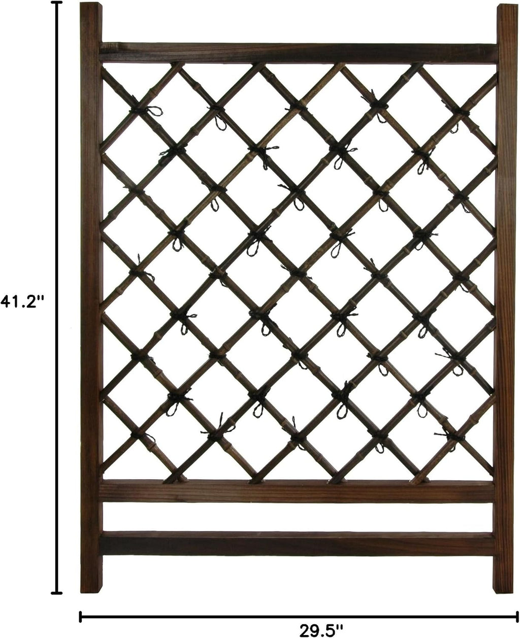 red lantern japanese wood & bamboo fence section shown in use