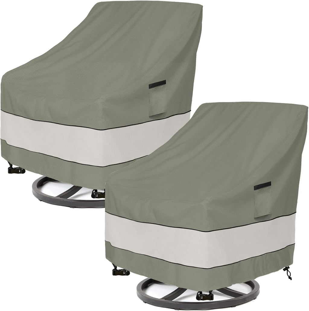 Patio Chair Covers Waterproof Patio Furniture Covers,30W x 34D x 38 H Inches Outdoor Swivel Chair Cover 2 Pack -Grayish Green