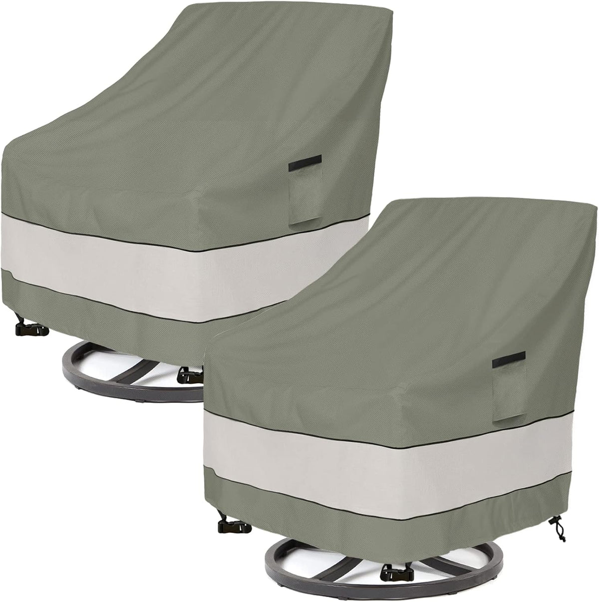 Patio Chair Covers Waterproof Patio Furniture Covers,30W x 34D x 38 H Inches Outdoor Swivel Chair Cover 2 Pack -Grayish Green